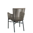 Chaise dextrieur aluminium et fibres tresses gris taupe SIMARA