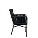 Chaise dextrieur aluminium et fibres tresses gris anthracite SIMARA