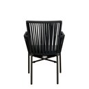 Chaise dextrieur aluminium et fibres tresses gris anthracite SIMARA