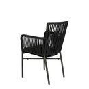 Chaise dextrieur aluminium et fibres tresses gris anthracite SIMARA