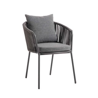 Chaise dextrieur aluminium et fibres tresses anthracite...