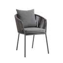 Chaise dextrieur aluminium et fibres tresses anthracite KAIRO