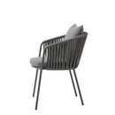 Chaise dextrieur aluminium et fibres tresses anthracite KAIRO