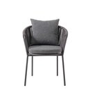 Chaise dextrieur aluminium et fibres tresses anthracite KAIRO