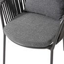 Chaise dextrieur aluminium et fibres tresses anthracite KAIRO