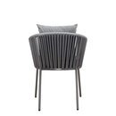 Chaise dextrieur aluminium et fibres tresses gris perle KAIRO