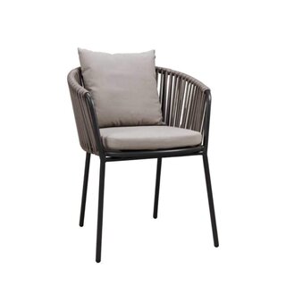 Chaise dextrieur aluminium et fibres tresses gris taupe...