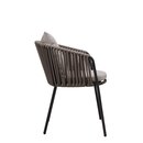 Chaise dextrieur aluminium et fibres tresses gris taupe KAIRO