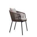 Chaise dextrieur aluminium et fibres tresses gris taupe KAIRO