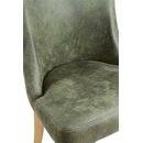 Chaise en bois rembourre PATRICIA Blanc Simili-cuir