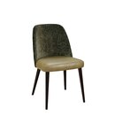 Chaise op�ra en bois rembourr�e SONA Blanc Simili-cuir antique