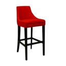 Chaise de bar en bois rembourr�e NINAVA-BP Noyer am�ricain Simili-cuir antique