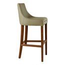 Chaise de bar en bois rembourr�e NINAVA-BP Noyer am�ricain Simili-cuir antique