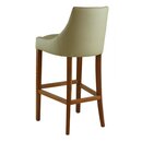 Chaise de bar en bois rembourr�e NINAVA-BP Noyer am�ricain Simili-cuir antique