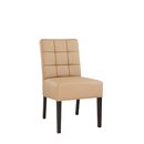 Chaise en bois rembourre matelasse coutures dcoratives TAVAS Blanc Simili-cuir
