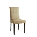 Chaise en bois rembourrée matelassée BIATAN-200 Hêtre foncé Simili-cuir antique