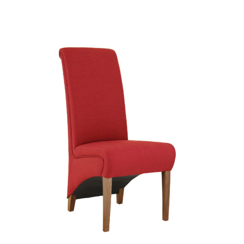 Chaise en bois rembourrée LERINO Hêtre naturel Simili-cuir
