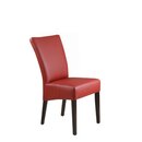 Chaise en bois rembourr�e JINIDIS Noir Cuir v�ritable