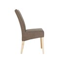 Chaise en bois rembourr�e JINIDIS Noyer am�ricain Cuir v�ritable