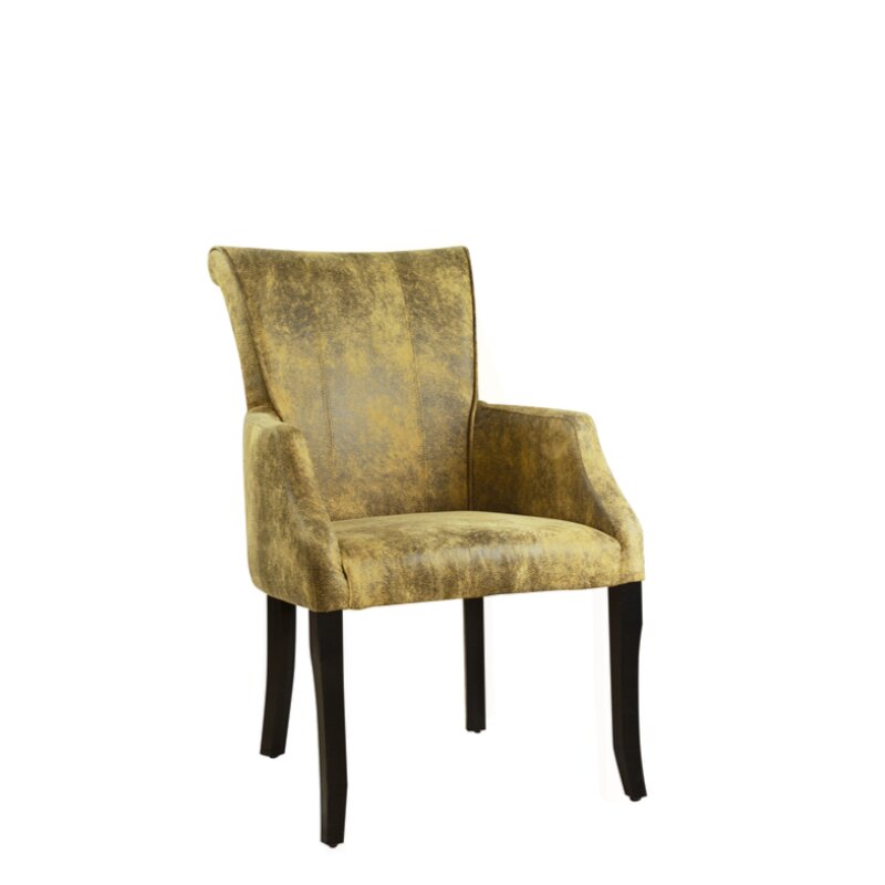 Chaise en bois rembourrée CLASINO A Hêtre foncé Simili-cuir antique