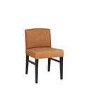 Chaise en bois rembourr�e LEBOR Noir Simili-cuir antique