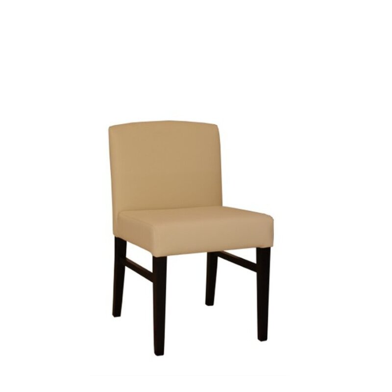 Chaise en bois rembourrée LEBOR Hêtre foncé Simili-cuir