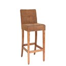 Chaise de bar en bois rembourr�e DEXORA B H�tre fonc� Tissu LUX
