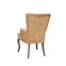 Chaise en bois rembourre capitonne avec accoudoirs STELLA Cerisier Simili-cuir antique