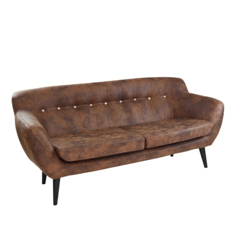 Canap style scandinave SCANDARA 3 places Weng (Noyer fonc) Tissus