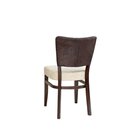 Chaise en bois rembourrée AKINA-100 Blanc Simili-cuir antique