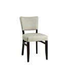 Chaise en bois rembourrée AKINA-100 Blanc Simili-cuir antique