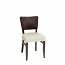 Chaise en bois rembourrée AKINA-100 Blanc Tissus