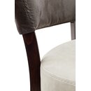 Chaise en bois rembourrée AKINA-100 configurable Hêtre naturel Cuir véritable