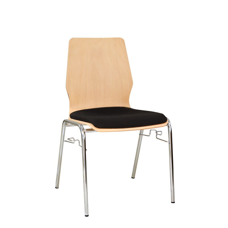 Chaise de confrence avec galette Eruno-210 Blanc  Simili-cuir