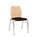 Chaise de conf�rence avec galette Eruno-210 H�tre naturel  Cuir v�ritable