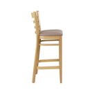 Chaise de bar en bois assise rembourr�e ZEUS BP H�tre naturel Simili-cuir