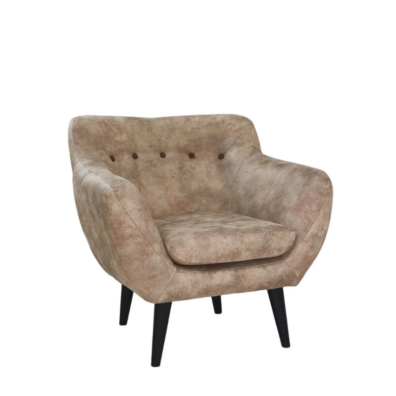 Fauteuil style scandinave SCANDARA Weng (Noyer fonc) Tissus