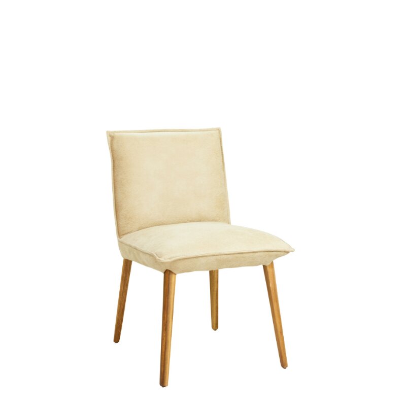 Chaise en bois rembourre VISETA Nougat Tissus