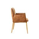 Chaise en bois rembourre VISETA A Nougat Tissus