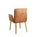 Chaise en bois rembourre VISETA A Nougat Tissus