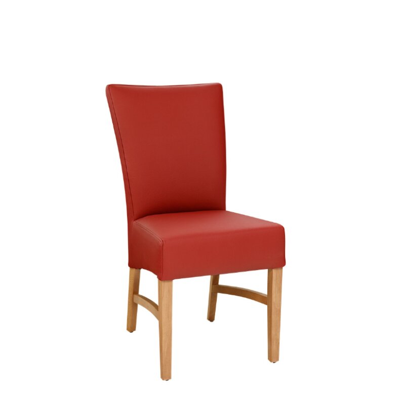 Chaise en bois rembourrée JIMMY Blanc Simili-cuir antique