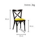 Chaise bistrot en bois avec assise rembourre CIRONAL P Tissus