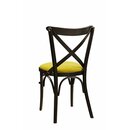 Chaise bistrot en bois avec assise rembourre CIRONAL P Tissus