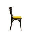 Chaise bistrot en bois avec assise rembourre CIRONAL P Tissus