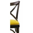 Chaise bistrot en bois avec assise rembourre CIRONAL P Tissus