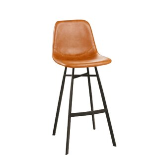 Chaise de bar style industriel JONES B assise aspect cuir...
