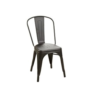 Chaise en mtal rtro industriel TOXOR noir mat