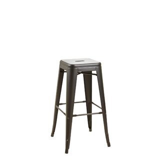 Tabouret de bar en mtal style rtro industriel TOXOR B noir