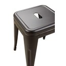 Tabouret en mtal style rtro industriel TOXOR noir