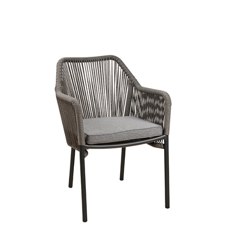 Chaise dextrieur aluminium et corde tresse BALERIS gris